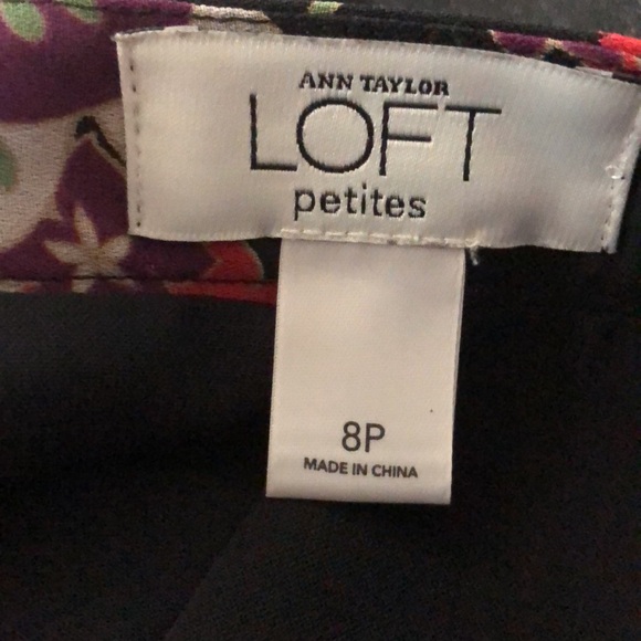 Ann Taylor Loft Petite Black Floral Ruffle Tier Skirt Size 8P - Picture 9 of 9